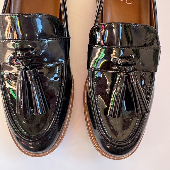 Franco Sarto Carolynn Black Patent Slip On Loafers Size 8 - Picture 5 of 7
